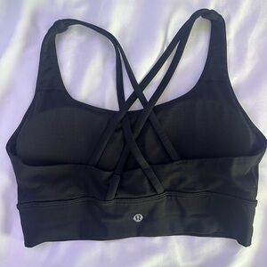 Lululemon black strappy sports bra. Size 8.
